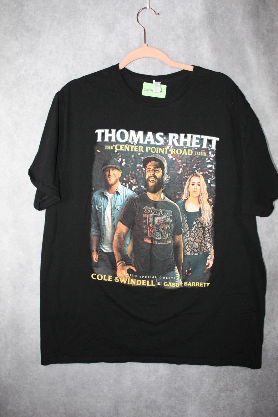 Thomas Rhett Tour Graphic Fruit Of The Loom Shirt Mens 2XL Black Short Sleeve